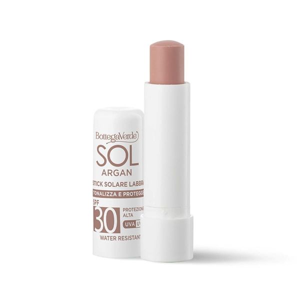 Bottega Verde - SOL Argan - Lippenstift - tonisiert und schützt - hoher Schutz SPF30 (5 ml) wasserfest - nude