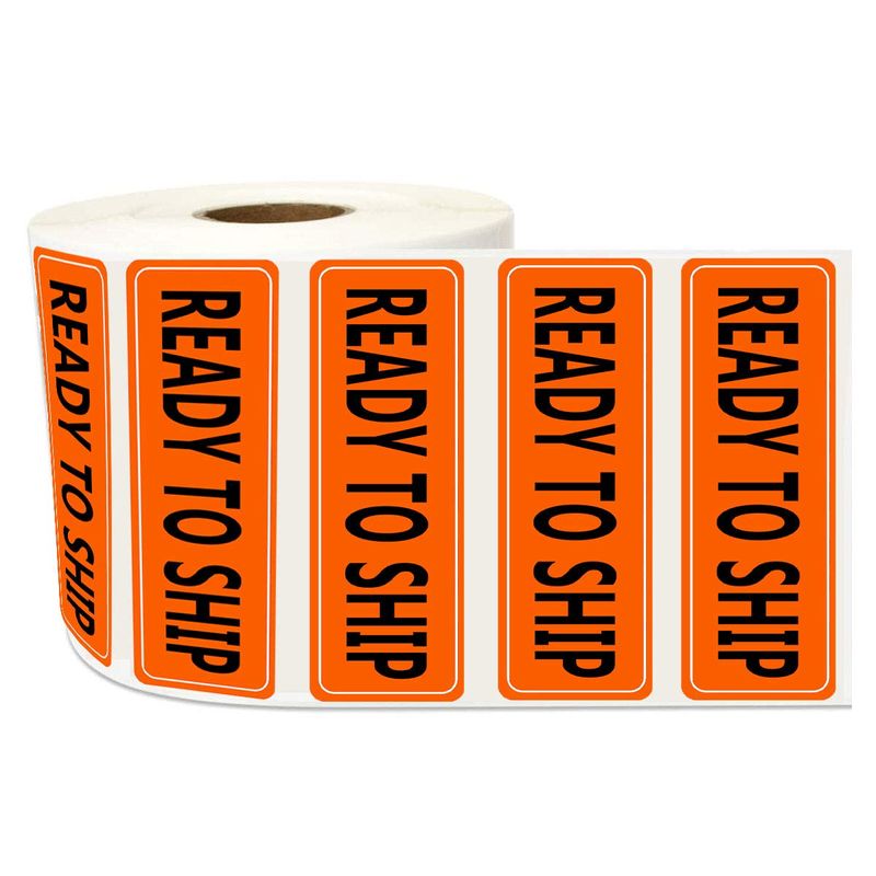 Ready to Ship Industrial Labels, Fluorescent Orange 1 x 3 Inch Quality ...