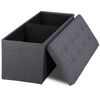 Folding Storage Ottoman Bench 43Inch Footrest Storage Chest w/Divider Dark Gray