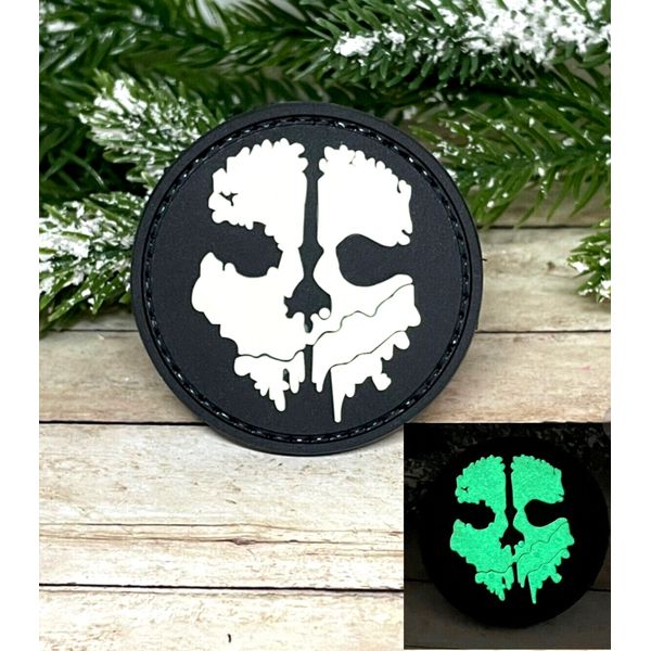 PVC Tactical Patch - Glow in Dark Ghost Skull Call of Duty Patch - Morale Patch