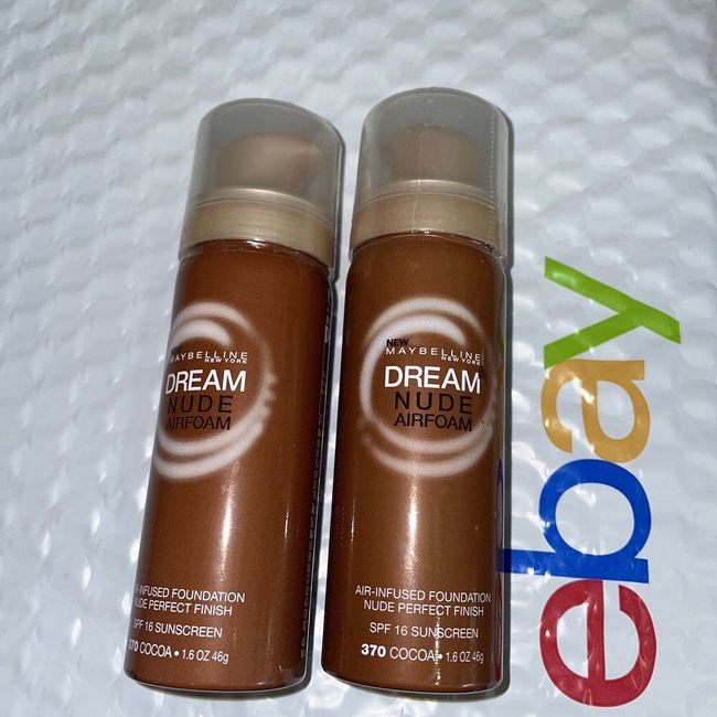 2 sealed pack lot Maybelline Dream Nude Air Foam Makeup 370 Cocoa DISCONTINUED