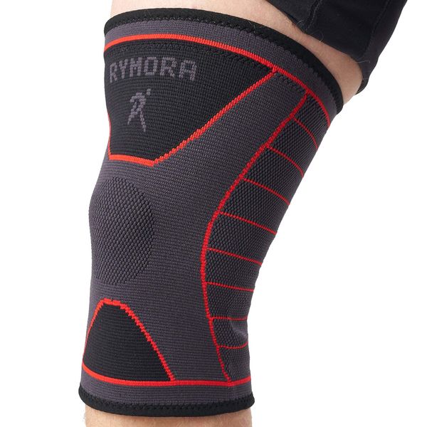 Rymora Knee Support Brace for Woman and Man- Knee Compression Sleeves, Comfortable and Secure Sleeve Supports for Weight Lifting, Running, Sports, Weak Joints, Fitness (M, Single, Slate Grey)