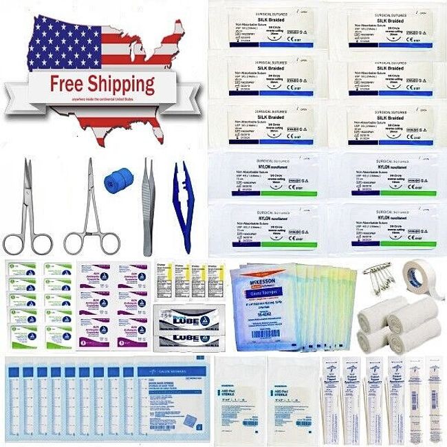 Medical Surgical Suture Kit - U.S. Vet & Taxpayer Seller - First Aid Suture Kit