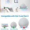 GEEKRIA Acrylic Wall Mount for Echo Dot 3rd, 4th, 5th Gen with LED Clock and Alexa, Round Base Fixed, Speaker Stand, Protector (Clear)