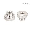 sourcing map Knurled Thumb Nut, 25Pcs M4x0.7mm Iron Round Knobs Fasteners for 3D Printer Parts, Silver Tone