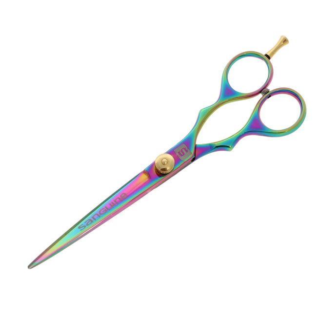 Titanium Hairdressing Scissors, Hair Scissors 7 inch Long, Japanese Scissors Convex Edge Blades