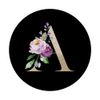 Letter A Initial Alphabet Monogram Floral Purple Flower PopSockets Swappable PopGrip