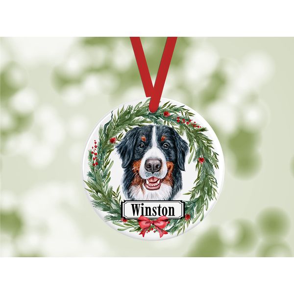 Personalized Bernese Mountain Dog 2023 Christmas Tree Ornament