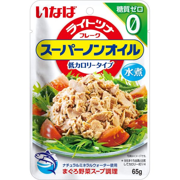 Inaba Foods Light Tuna Super Non Oil, Sugar Zero 2.3 oz (65 g) x 12 Packs