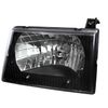 Spec-D Tuning Black Headlights+Corner Lamps Compatible with Ford Econoline Van E150 E250 E350 E540 1992-2006 L+R Pair Assembly