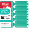 Annie Classic Foam Cushion Rollers #1053, 10 Count Green Large 1 Inch