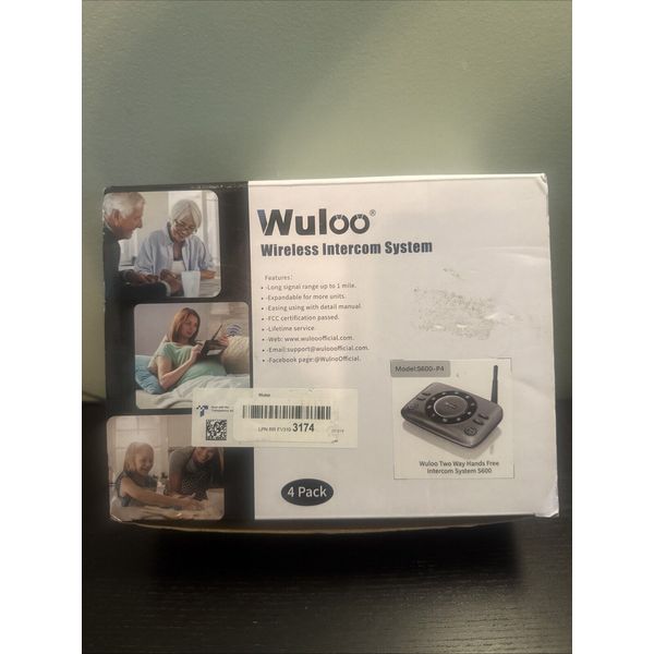 Wuloo Wireless Intercom System (4) for Home Business, Upgrade Two Way Audio S600