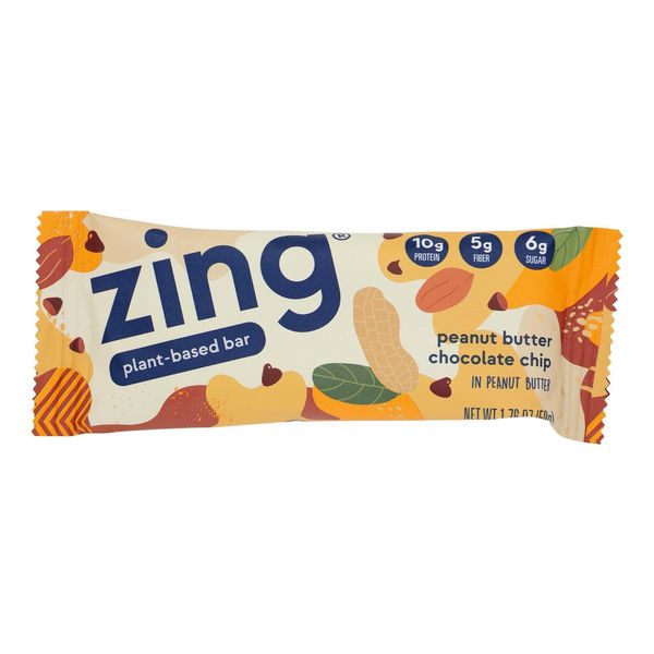 Zing Bars - Nutrition Bar - Peanut Butter Chocolate Chip - 1.76 Oz - Case Of 12