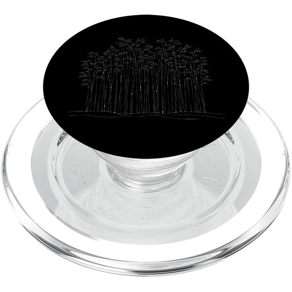 One Line Art Drawing Bamboo Stalks PopSockets PopGrip for MagSafe