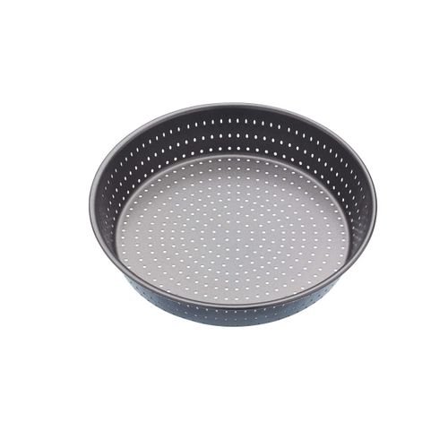 MasterClass KCMCCB15 Crusty Bake 23 cm Deep Perforated Pie Dish with PFOA Non Stick, Robust 1 mm Carbon Steel, 9 Inch Round Tin, Grey