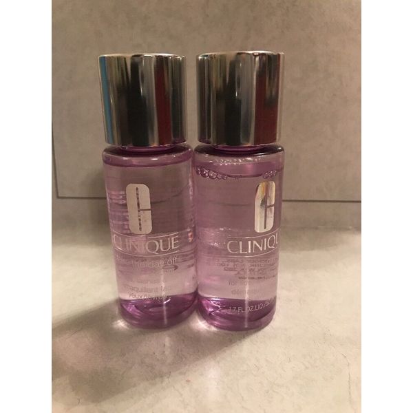 Clinique Take The Day Off Makeup Remover For Lids,Lashes,Lips 1.7oz Lot Of 2