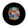 Bigfoot Flamingo Beach Wave High Five Summer Fun PopSockets Adhesive PopGrip
