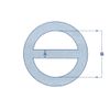 Stainless Steel Round Ring with Centre Bar 8MM x 50MM
