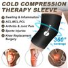 Knee Ice Pack Wrap Compression Sleeve for Injuries, Reusable Gel Cold Packs