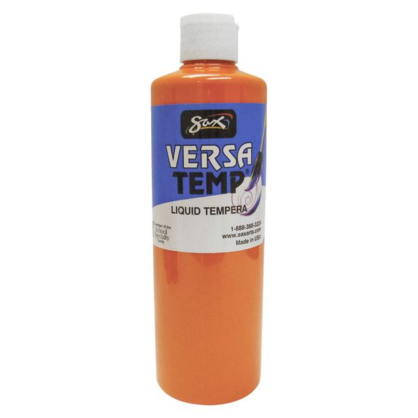 Sax - 1440691 Versatemp Heavy-Bodied Tempera Paint, Orange, 1 Pint,White, 11 x 14 Inches