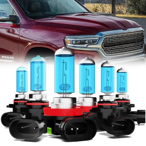 LECCIBUB Headlight Bulbs Compatible With Dodge Ram 2016-2018 with projector, 9005+9005 High Low Beam + 9145 Fog Lights Halogen Light Bulb Combo, Super Bright 6000K White, Plug and Play, Pack of 6