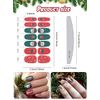 EBANKU Christmas Nail Wraps Self Adhesive, 14 Sheets Nail Polish Stickers Decals with Nail File Deer Snowman Xmas Tree Nail Stickers for Nail Art Design (B)