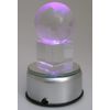 Laser Etched Crystal Cube Light Up LED Base 3 inch with Adaptor