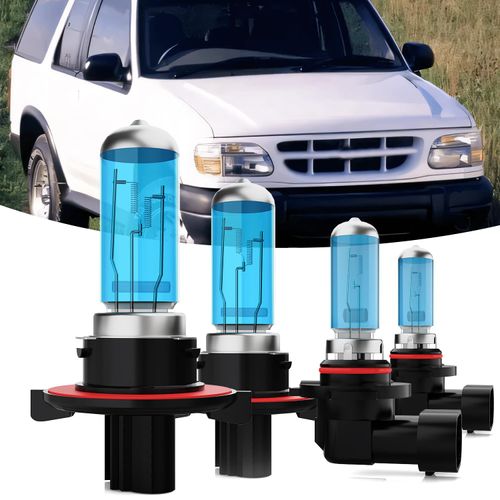 TTDBDAN Halogen Headlights Fit for Ford Explorer 2006-2010 Headlight Bulbs,9008/H13 High/Low Beam + 9145/9140 Fog Light Bright Light Combo,Plug And Play,Pack of 4 (Ford Explorer 2006-2010)