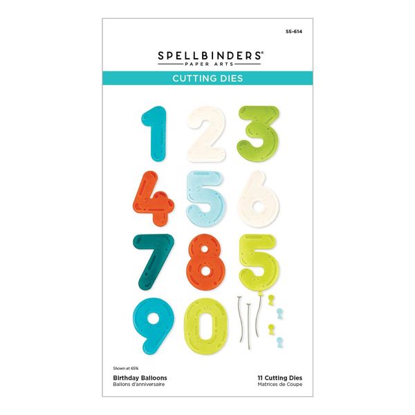 Spellbinders Birthday Balloons Etched Dies, Metal