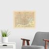 CANVAS ON DEMAND Map of Cincinnati Wall Decal, Map Artwork