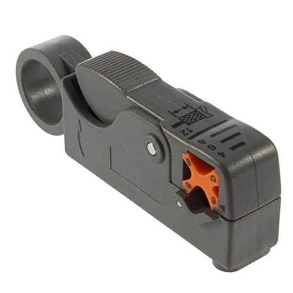 Automatic Cable Stripper Coaxial Coax Strip Tool - Aerial Satellite RG6 58/59/62 WF100 CT100 (Grey Multi Function)