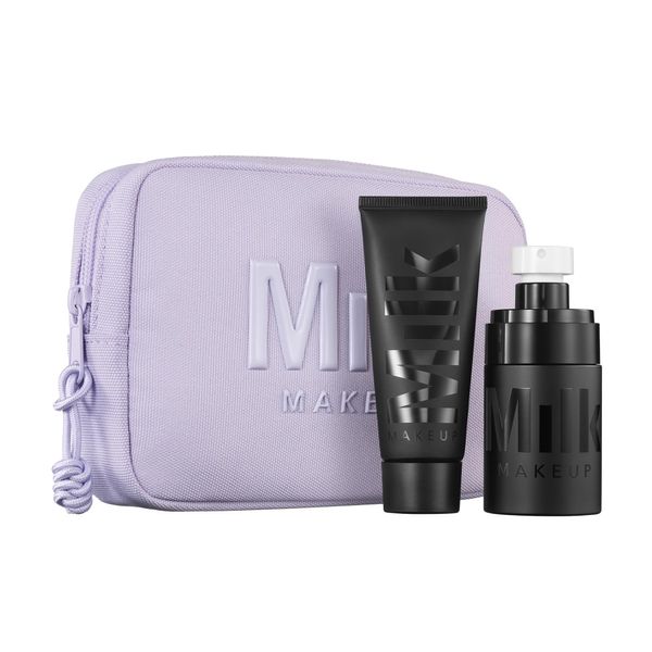 Milk Makeup Pore Eclipse Matte + Blur Set - Includes Pore Eclipse Mattifying Primer (Full Size), Pore Eclipse Setting Spray (Mini) & Makeup Bag - Vegan, Cruelty Free