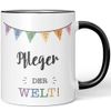 JUNIWORDS Tasse, Bester Pfleger der Welt, Schwarz (5714277)