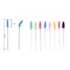 Disposable screw brush 8 colors 400 pieces set 50 pieces each color mascara wand brush eyelash cosmetic extension with crystal handle