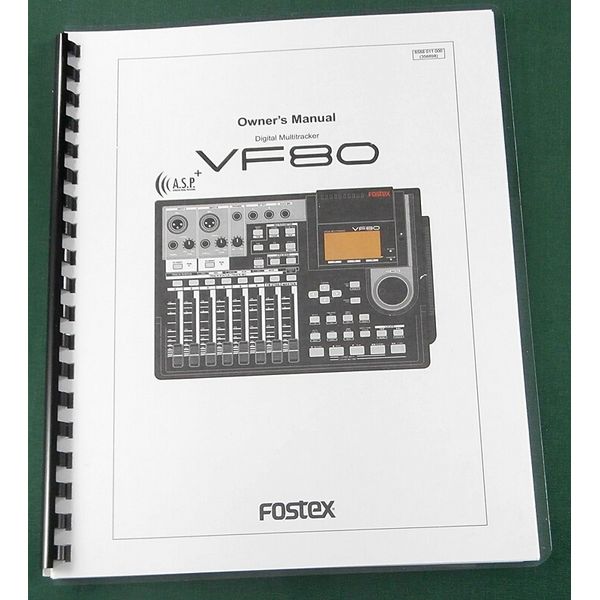 Fostex VF80 Owner's Manual: Comb Bound & Protective Covers!