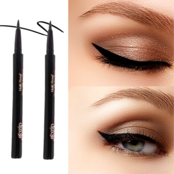 D-County Eyeliner Waterproof Eyeliner Brush Pen Liquid Recommendation Water-resistant, indelible and clear eye lines Non-irritating vegan brush type, 02. [One Kill Black] + [Multi Brown]