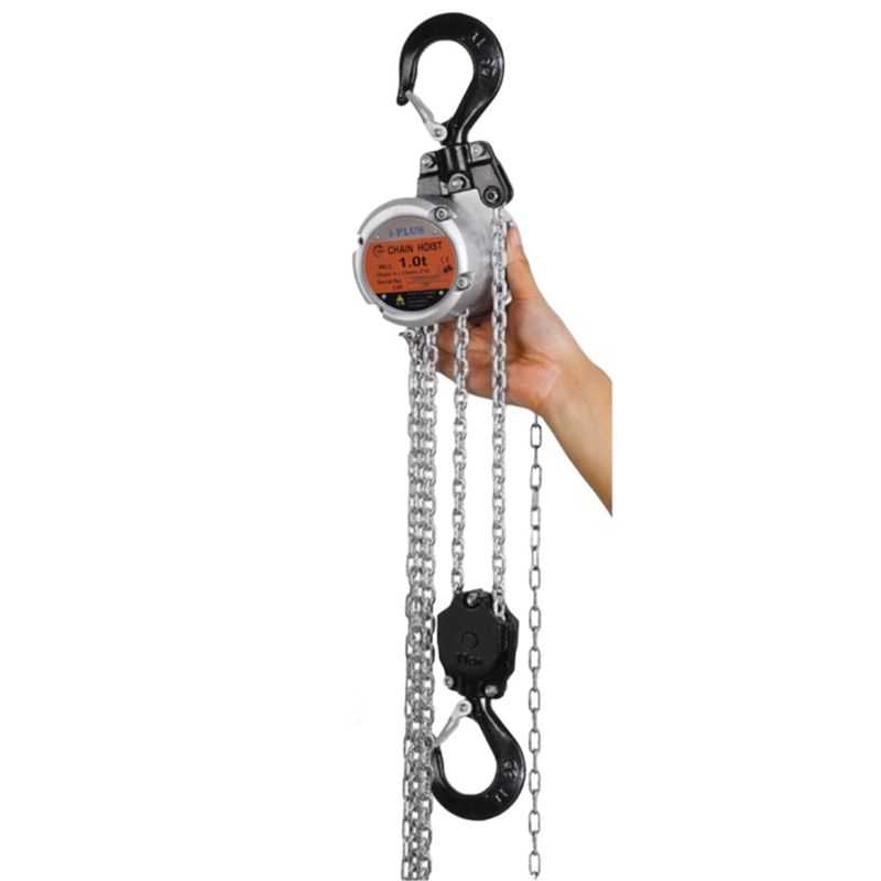 i-PLUS 360° Rotatable Aluminum, Manual Chain Block, 1.0t, Chain, 32.8 ...