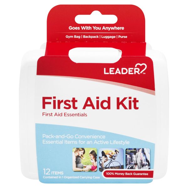 Leader First Aid Kit Essentials Pack-and-Go Convenience 12 Items