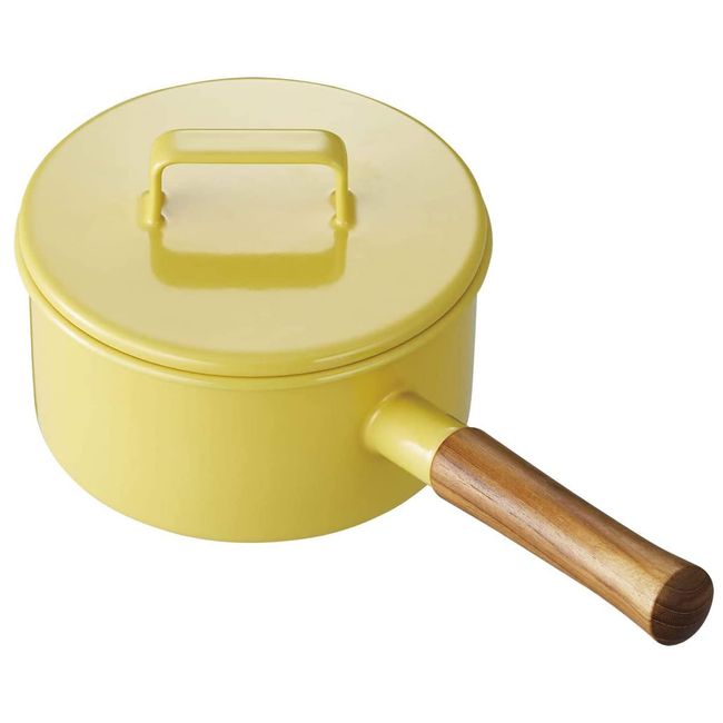 365methods YY-16S.Y Saucepan, Enamel, 6.3 inches (16 cm), Induction Compatible, Yellow