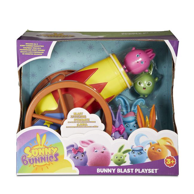 SUNNY BUNNIES Toy Bunny Plush and Cannon For Launching Big Boo Turbo Iris  Hopper Shiny 