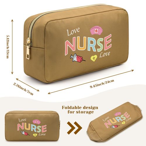 Jielahua Nurses Gifts for Women Makeup Bag Nurse Appreciation Present Nursing Pouch for Women Female Her Rn Gifts Birthday Present for Students Sister Besties Oxford Cloth Travel Toiletry Bag