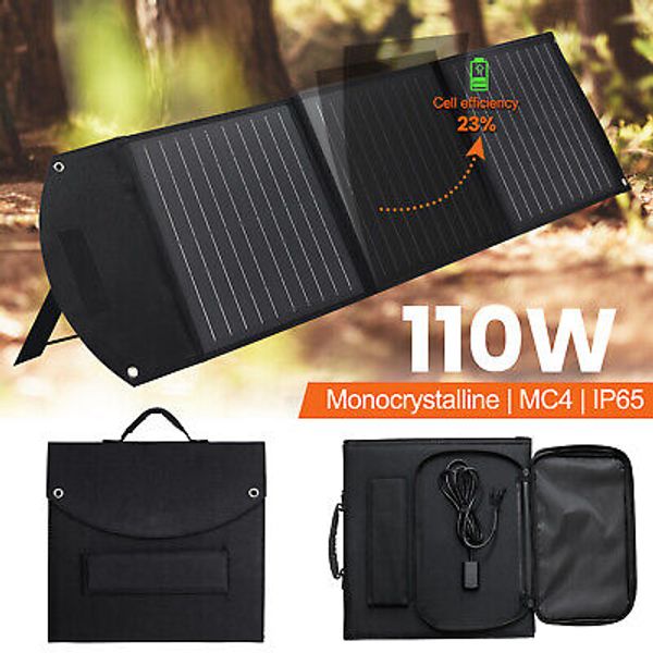 110W Portable Solar Panel Waterproof IP65 Foldable Solar Panel Kit for Outdoor