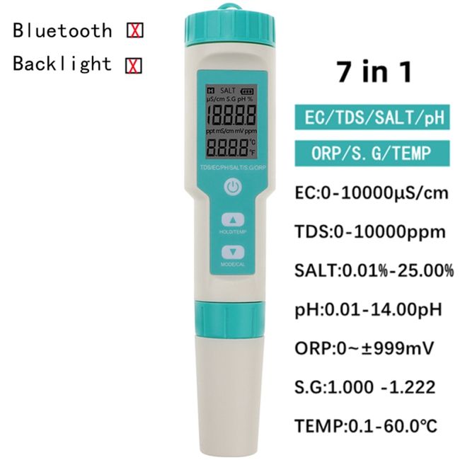 6 In 1 Digital Wifi Water Quality Tester Ph/ec/tds/salt/g.s/temp