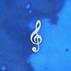 Fine Pewter Treble Clef Lapel Pin, Handcast By William Sturt