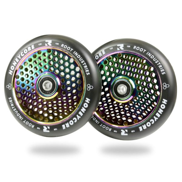 120mm Honeycore Wheels - Black/Rocket Fuel