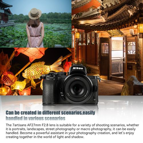 7artisans AutoFocus 27mm F2.8 APS-C Frame Lens,F2.8 Large Aperture,Support Automatic/Manual Aperture and Face/Eye Recognition, Compatible for Nikon Z Mount Z50/Z30