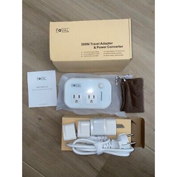 New! Foval 200W Travel Adapter & Power Converter / SGR-LXC200W-2