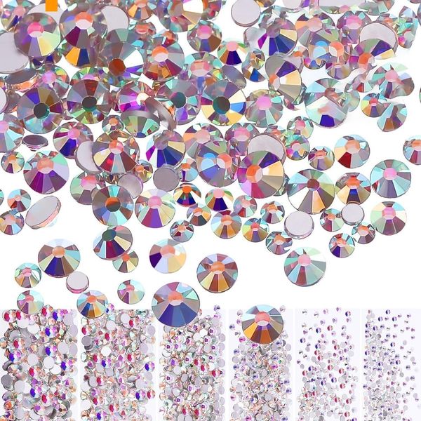 Rhinestones, Nail Decoration, Glass Stones, Crystal, Improved Glass Rhinestones (0.06 - 0.1 inch (3 mm), Approximately 1,700 Pieces)