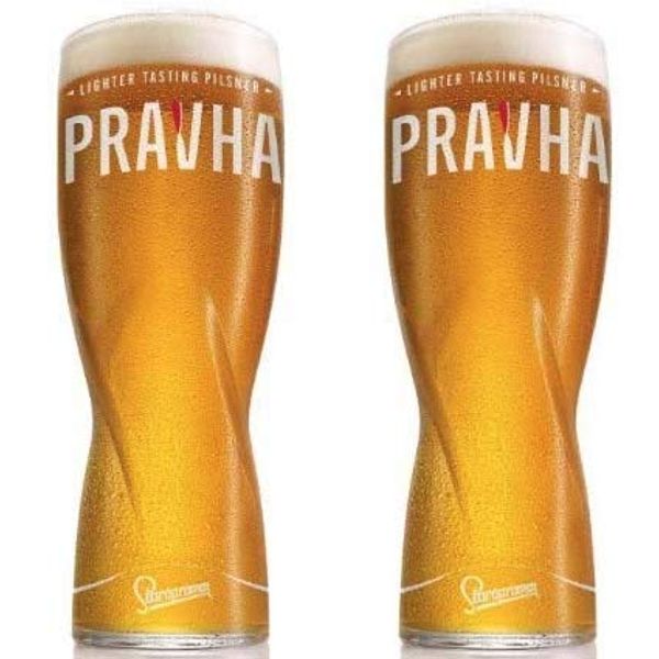 2 x Pravha Half Pint Glass
