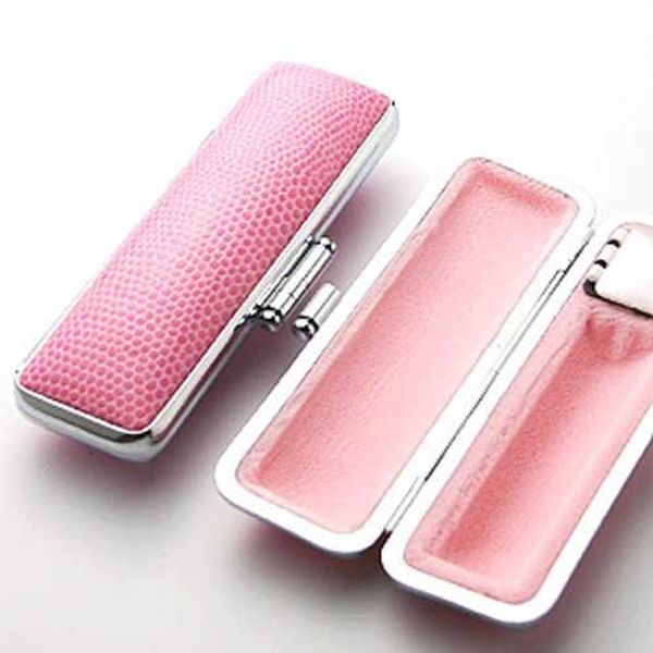 This case, Soldered Trigger Case Sunny Case [Lizard Skin Tone, Silver Frame with] (Capless) Pink